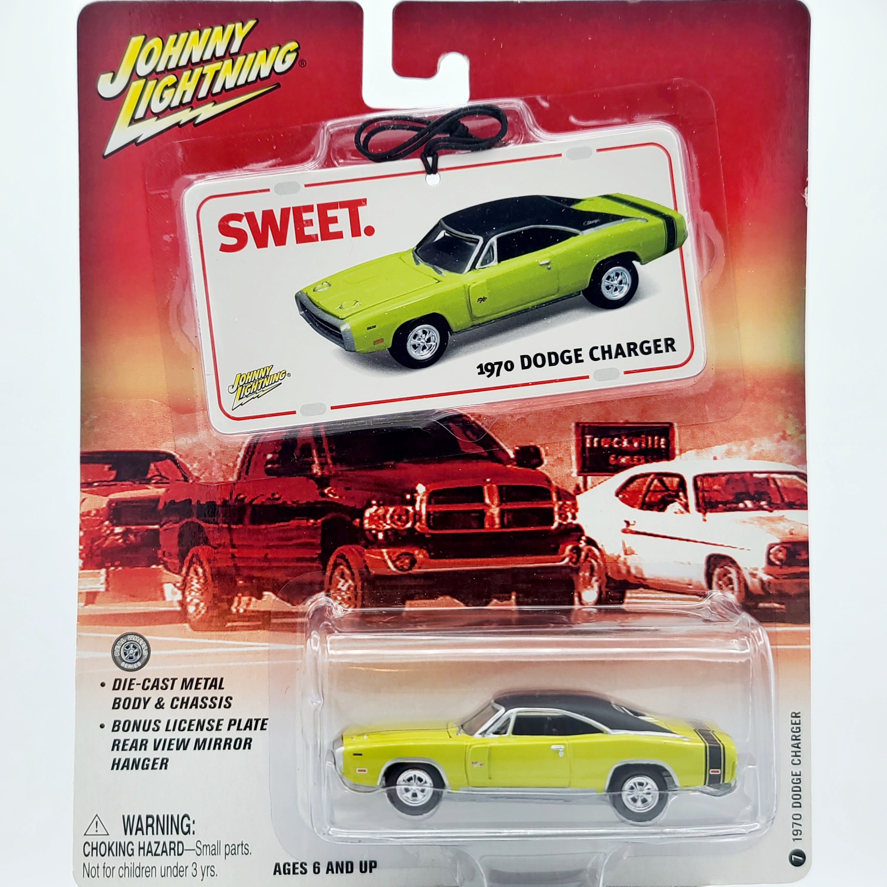 Johnny Lightning '70 Dodge Charger - 1:64, Lime Green (2004 That Thing Got a Hemi? Sweet)